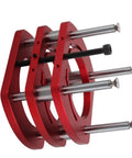 Rock Solid Aluminum Router Lift Base With 4-Jaw Clamping For Woodworking Tables And Engraving Tools, Precision Lift System For Small Trimming Machines, Vibration Free Performance red aluminum 4-jaw clamp base