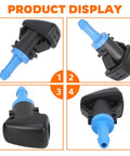 Set Of 2 Front Windshield Washer Jet Nozzles Sub Assembly 68024312AB multiple views for Chrysler 200 Dodge Avenger