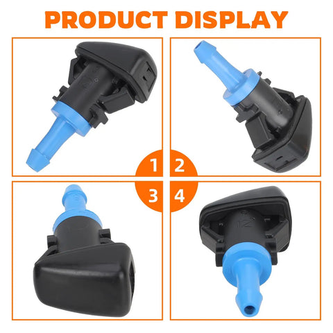 Set Of 2 Front Windshield Washer Jet Nozzles Sub Assembly 68024312AB multiple views for Chrysler 200 Dodge Avenger