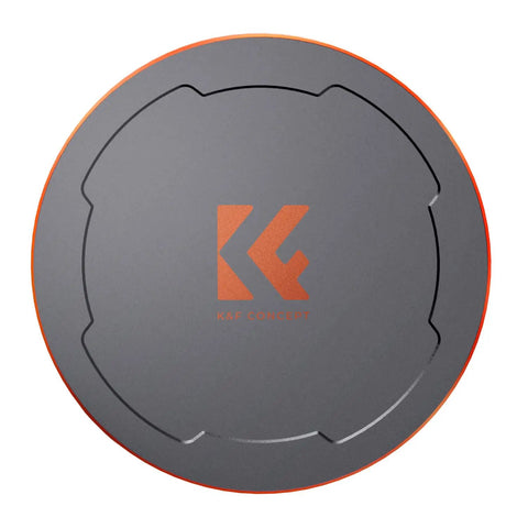 82mm Magnetic Thread Lens Filter Cap 2 In 1 Design For Quick Swaps And Full Lens Protection, top view showing logo detail.