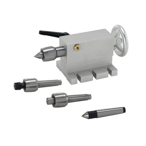 65mm MT2 Movable Tailstock Lathe Center with Four Replaceable Heads for CNC 4 Axis Engraving Machines and Woodworking