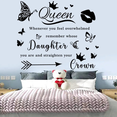 Queen Inspired Wall Sticker Set For Teen Girls Bedroom And Living Room Motivational Vinyl Wall Decals With Dope Sayings.