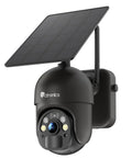 3MP Solar Wireless Outdoor Security Camera With PTZ, Battery Powered Home Surveillance, LED Color Night Vision