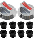 Universal Gas Stove Control Knob Set With Four Stem Adapters For Propane And Natural Gas, Replacement Knobs Pack Of 2