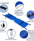 Detailed view of Two-Fold Emergency Medical Stretcher, Portable Grab-And-Go Rescue Stretcher With Lightweight Aluminum Frame features.