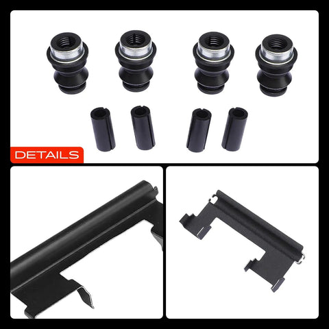 A-Plus Front Disc Brake Hardware Kit For Chevy Silverado Tahoe Avalanche Express Suburban Astro Cadillac Escalade 1999 To 2008 Heavy Duty Replacement Clips And Bolts That Keep Your Brakes Pumping Like A Boss. black brake clips and bolts set