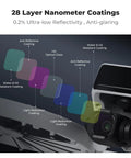 Diagram showing layers of Hybrid ND And PL Drone Filter Kit for DJI Flip and Lito X1, highlighting coatings and HD optical glass.