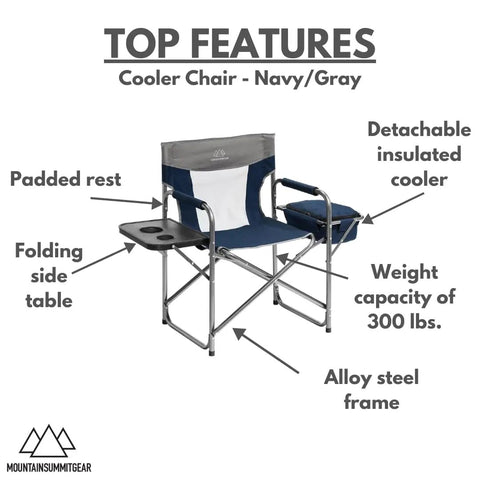 Foldable Cooler Chair With Attached Side Table For Camping Hiking And Backpacking Keeps Drinks Cold With Detachable Insulated Cooler