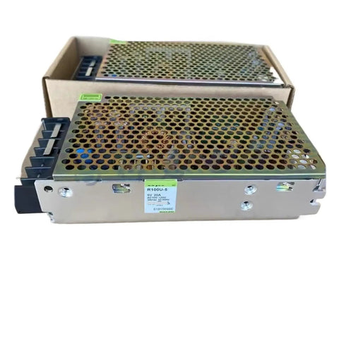 Industrial 100W Switching Power Supply In Durable Metal Enclosure For R100U Series R100U-5 To R100U-48, front view