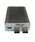 Front view of Shari PiHat Portable On The Go SA818 Ham Allstar Radio Interface for Raspberry Pi, USB ports visible