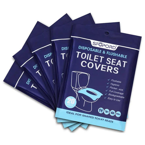 XL 100 Count Disposable Toilet Seat Covers Flushable Paper For Travel Public Restrooms Planes Camping And On The Go Hygienic Seat Shield