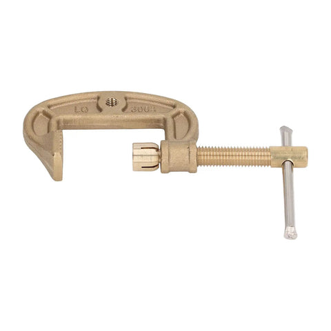 Heavy Duty Brass Welding Ground Clamp For High Current Arc And Gas Welding Jobs With Superb Electrical Conductivity And Rust Proof Finish To Keep Your Shop Running Smooth And Safe Today, showing 300 amp heavy-duty brass clip.