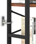 Heavy Duty Stainless Steel Anti Tip Furniture Anchors For Baby Proofing, shown mounted on a shelf holding books.