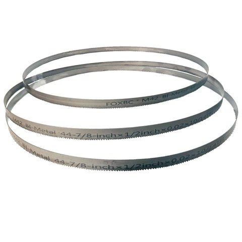 FOXBC M42 bi-metal bandsaw blades, 44-7/8 in x 1/2 in x 0.020 in, 3-pack
