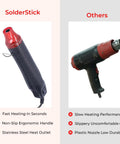 Comparison of Heat Gun For Soldering With Adjustable Temperature Control And Fast Heating Lightweight Ergonomic Tool.