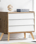 Dresser with sets of 4 solid oak wood tapered furniture legs with pre-drilled M10 bolts, fit for sofa, bed, dresser, chair, desk.