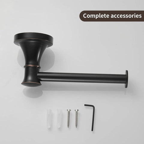 Oil Rubbed Bronze Toilet Paper Holder Wall Mount Rustic Farmhouse Paper Roller Hanger With Anti Fall End Design Easy Left Right Or Up Mounting Durable Bronze Finish For Bathroom Storage with complete accessories.