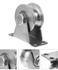 Heavy Duty Sliding Door Rollers With Double Bearings U Groove Track Wheels Stainless Steel Easy Install Triangular Bracket Pulley System