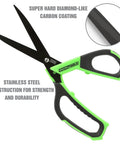 10 Inch Utility Scissors With Durable Stainless Steel Blades For Precise Cutting Of Paper Cardboard Carpet And Crafts, Ergonomic Poly Grip Handle