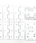 Top Tier White Butt Hinges For Cabinets And Closets 2.4 X 1.5 Inches With Screws, pack of 12 heavy duty white steel hinges.