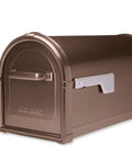 Hillsborough Heavy Duty Copper Post Mounted Mailbox For Outdoor Use With Rust Resistant Steel Construction, Large Curbside Mailbox