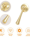 Teardrop Shaped Cabinet Pulls 4 Pack Solid Brushed Gold Pendant Handles Knobs Zinc Alloy With Mounting Screws Close-up View