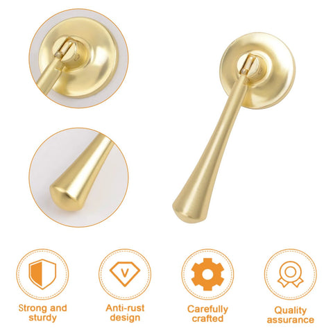 Teardrop Shaped Cabinet Pulls 4 Pack Solid Brushed Gold Pendant Handles Knobs Zinc Alloy With Mounting Screws Close-up View