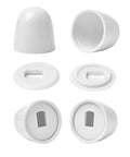 Universal Toilet Bolt Caps Set 4 Pack With Round White Push On Covers And Extra Washers For Easy Installation Conceal Toilet Bowl Fasteners For Most Standard Toilets 1.44 Inch Height