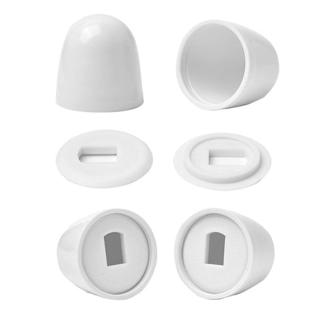 Universal Toilet Bolt Caps Set 4 Pack With Round White Push On Covers And Extra Washers For Easy Installation Conceal Toilet Bowl Fasteners For Most Standard Toilets 1.44 Inch Height