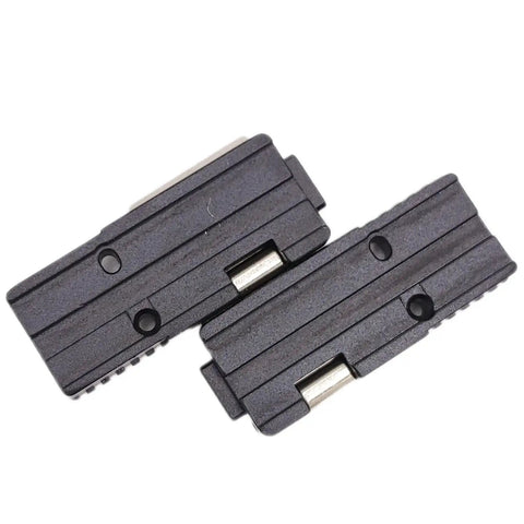 Top Tier 6 Core Fiber Holder Sheath Clamps Hella Tough Fixture Chuck for Fujikura fusion splicer, black plastic, 2-pack.