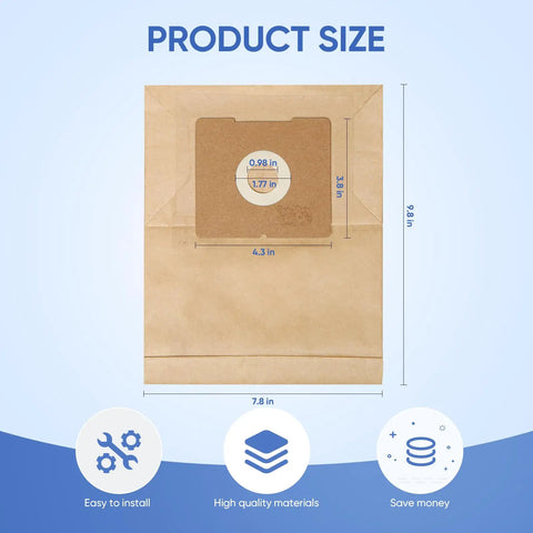 20 Pack Replacement Vacuum Bags For Zing And PowerForce Canister Vacuums Compatible With 4122 4122D 2154A 2154W 2154 1668 1668C