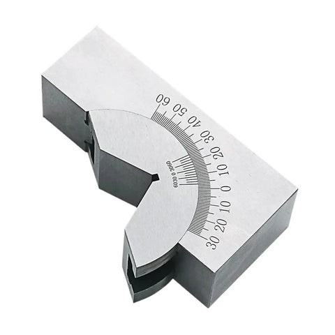 Heavy Duty Adjustable Angle V Block For Milling Precision 90 Deg With 0-60 Deg Vice Grip Hold Clamp, made from high hardness steel.