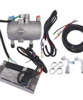 12V Electric AC Scroll Compressor Close Kit For Universal Car And Truck Air Conditioning includes compressor and electrical parts.
