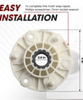 MBF618448 Washer Rotor Hub Bulletproof Build And Hassle Free Swap Replacement For LG And Kenmore Washing Machines top view with dimensions