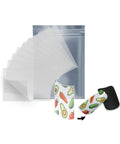 A stack of Pro Grade A4 PET Sublimation Film 8.3 by 11.7 inches with avocado prints, showing packaging and transfer detail.
