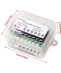 Wireless DC Motor Remote Control Switch 8V To 36V 433MHz 10A Forward Reverse Relay in a plastic case with wiring terminals