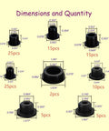 Top Picks 102 Piece T-Type Silicone Hole Plugs Kit With 8 Sizes For Auto, Furniture Pipes And Bottles Sealing Grommet Stoppers Dust Proof High Heat Resistant Caps Black Durable Rubber Stuffing size chart