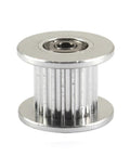 20 Teeth 5mm Bore 10mm Wide GT2 Aluminum Idler Pulley Timing Belt Wheel For 3D Printers And CNC Machines, Low Noise, High Precision, Rust Resistant, Durable Aluminum Alloy Accessory Pack Of 10, silver pulley close-up
