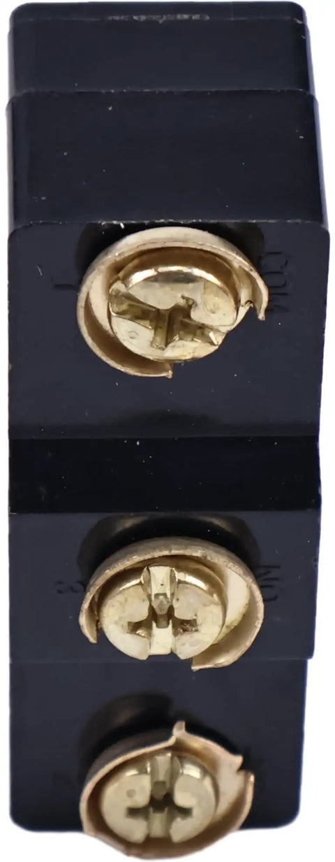 Tough As Nails Spdt Pin Plunger Electrical Switch with three gold terminals for reliable industrial use.
