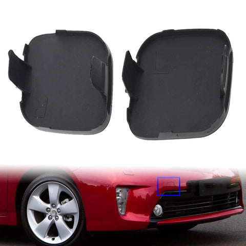 Toyota Prius Left And Right Front Bumper Tow Hook Eye Cap Cover Replacement For 2010 2011 2012 Unpainted Plastic