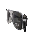 Top Shelf Aviator Safety Glasses Metal Frame ANSI Z87 DOT Approved For Motorcycles with dark lenses and side shields.
