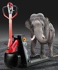 Premium Full Electric Pallet Jack With Lithium Power Truck For Warehouse And Supermarket Material Handling, 3300 LBS Capacity with elephant.