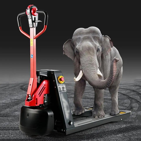 Premium Full Electric Pallet Jack With Lithium Power Truck For Warehouse And Supermarket Material Handling, 3300 LBS Capacity with elephant.