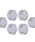 Set Of Six Premium Stepper Motors To Slick Up Your Instrument Panel Gauges Squash Jitter Fix Dead Speedometer Tachometer And Temp Needles Street Tested Quality X27 168 in white plastic, showing five motors with pins.
