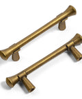 Antique Brass Cabinet Handles 3 Inch Center to Center Rustic Drawer Pulls For Kitchen And Bedroom 6 Pack Model 6652