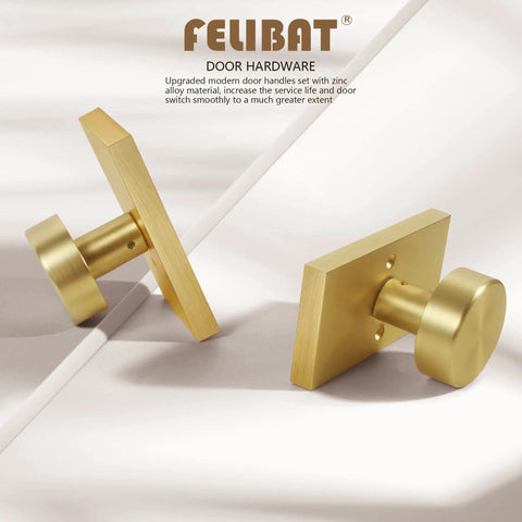 Gold Door Knob With Deadbolt Set In Satin Brass, Single Cylinder Hardware For Exterior Or Interior Doors, Built To Last Metal Construction