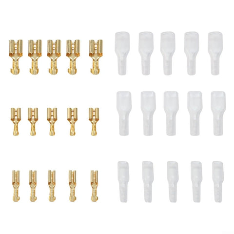 Premium 120-Piece Spade Connector Kit With Secure Copper Wire Terminals For Autos And Appliances. Easy Crimp Design In 2.8mm, 4.8mm, And 6.3mm Sizes To Keep Your Audio Or Electrical Systems Rocking Smoothly Every Single Day Without Any Hiccups Or.