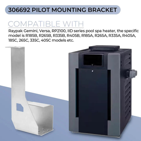 Pool Heater Pilot Mounting Bracket Replacement Part For Gemini Versa RP2100 IID Series Compatible Models R185B R265B R335B R405B