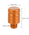 Universal M10x1.25 Motorcycle Right Side Mirror Hole Plugs Screws Aluminum Alloy Orange Caps 2 Pack