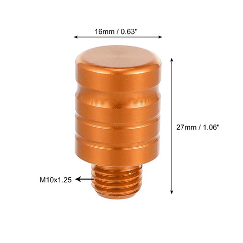 Universal M10x1.25 Motorcycle Right Side Mirror Hole Plugs Screws Aluminum Alloy Orange Caps 2 Pack